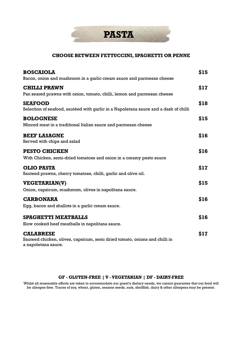 Minto Mirage Hotel Bistro Menu